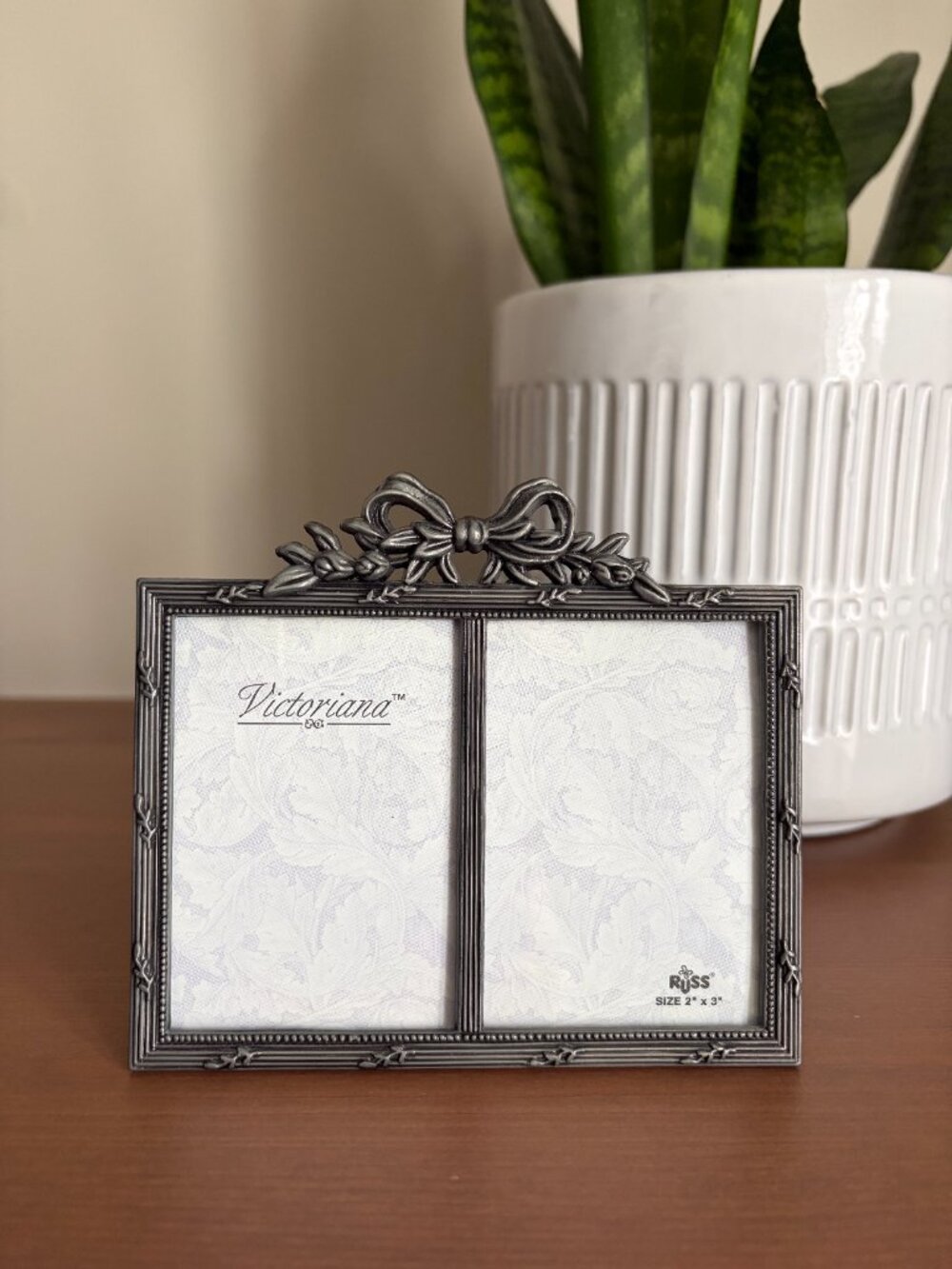 Small Vintage Pewter Photo Frame Victoriana
